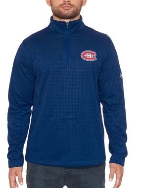 NHL Navy Blue Textured Half-Zip Pullover
